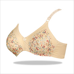 Skin Breatheable Cotton Bra with Full Cup Embroidery