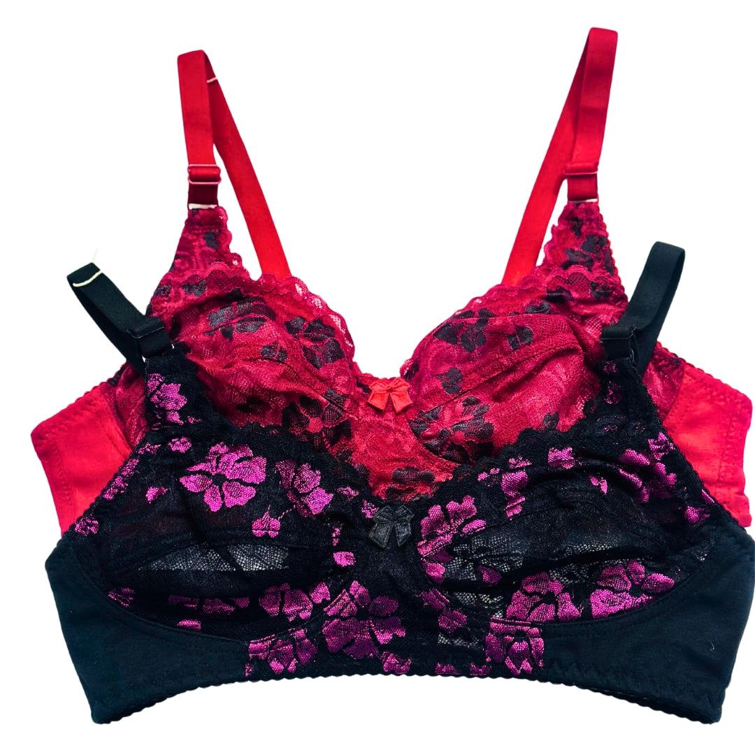 Pink lady Floral Net bra