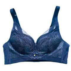 NAVY-LIGHT PADDED LACY NET BRA