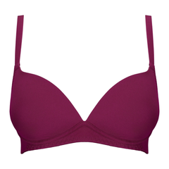 Magenta-Padded Wired Long Strap Bra