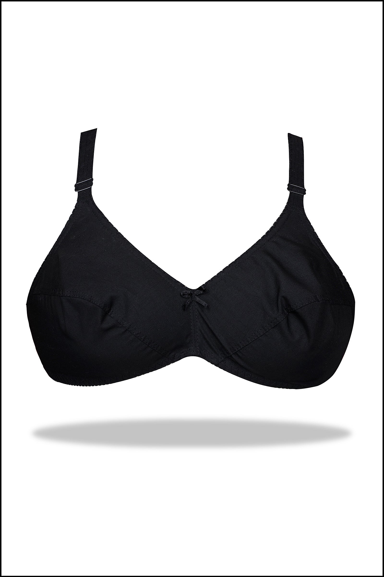 Black Luxury Everyday Knitted Cotton Bra (Pack of 4)