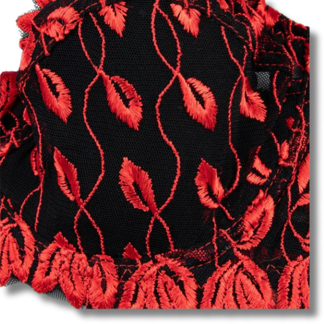 Floral Mesh Low Cut Wired / Non-Wired Full Cup Firm Hold Bra