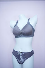 Navy Dotted Comfort Padded Bra n Pantie Set