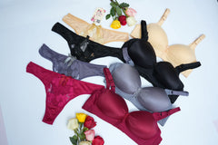 Navy Dotted Comfort Padded Bra n Pantie Set